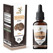 Turkey Tail Mushroom Extract Organic Non GMO Tincture Liquid Herbal Drops 2 Floz