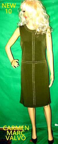 Robe En Tricot Carmen Marc Valvo Taille 36 S - Noir Et Nude, Viscose/polyamide, Neuve Sans étiquette