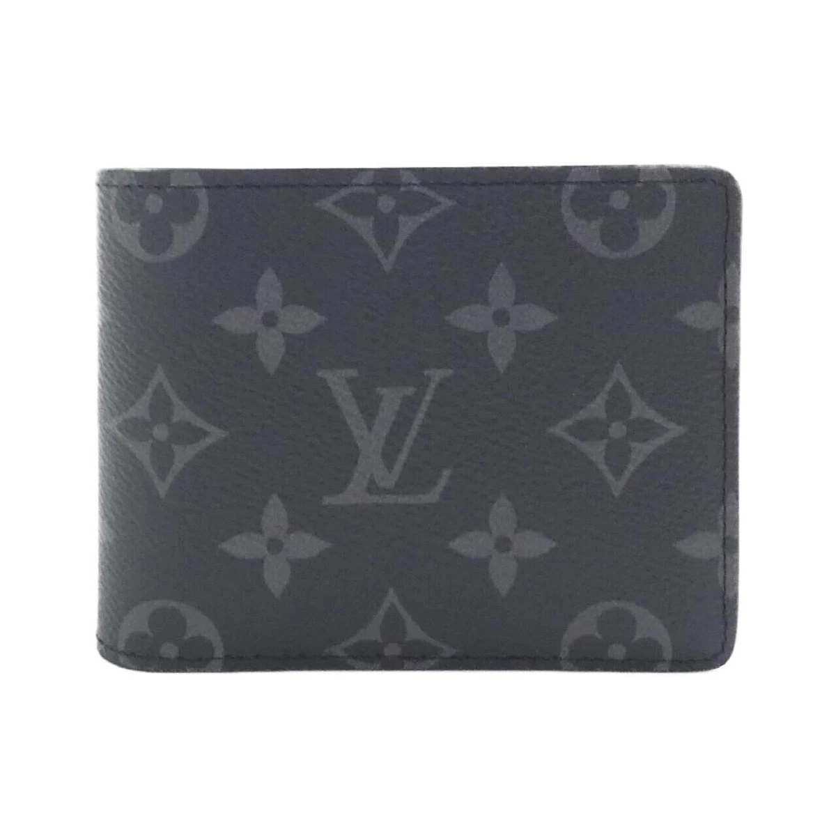 Authentic LOUIS VUITTON Monogram Eclipse portefeuille Multiple M61695 Bill ho...