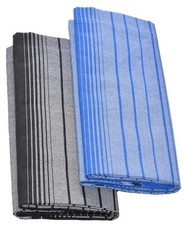 Men's Cotton Stitched Lungi For Men Blue/Black, Size: 2.25 Mtr - Pack of 2