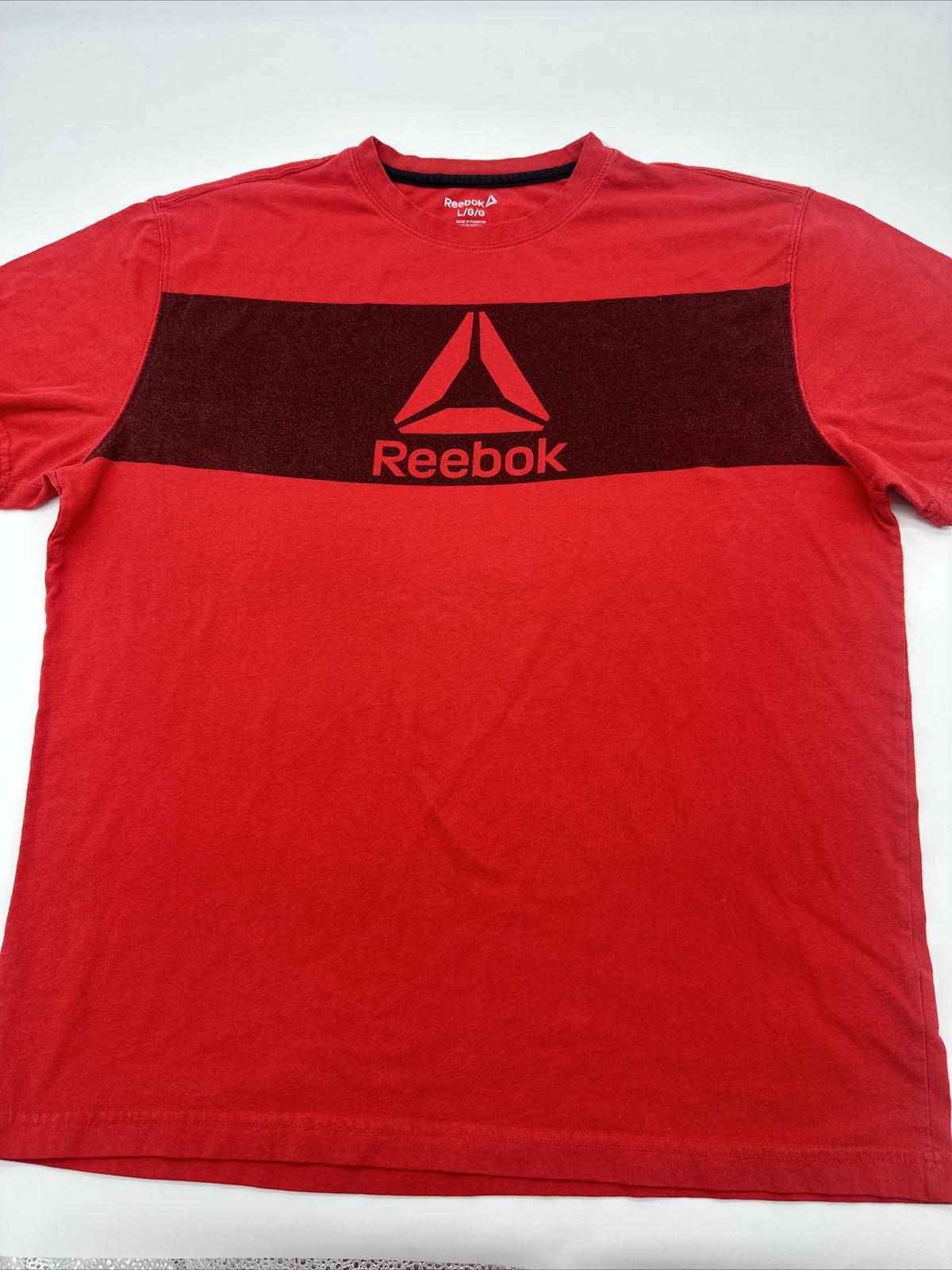 Reebok Men's Large Red CrossFit Graphic Print Logo T-Shirt #17223