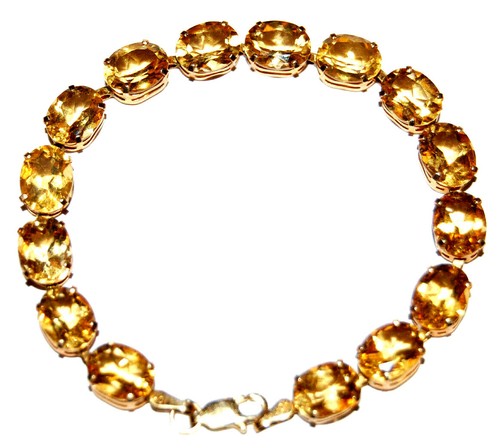 CID 10K Solid Yellow Gold Tennis Bracelet Citrine Gemstone Of Prosperity 9mm - Picture 4 of 10