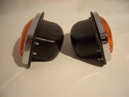 2 x HELLA Oldtimer Einbau-Blinker Blinkleuchten ECHTGLAS TURN-SIGNAL-LIGHTS NOS - Bild 4 von 10