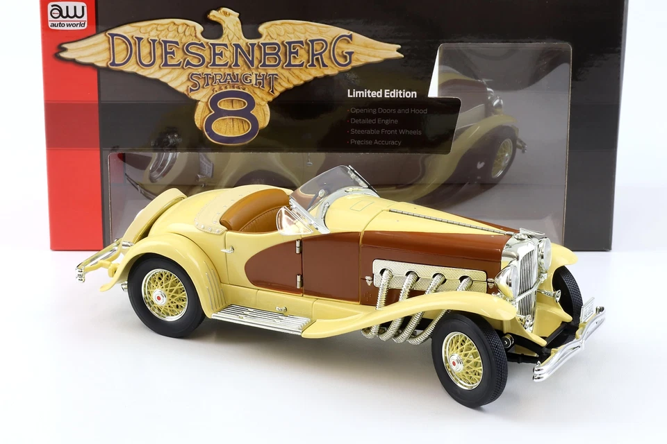 1:18 Auto World 1935 Duesenberg SSJ Roadster yellow/ brown - Bild 2 von 4