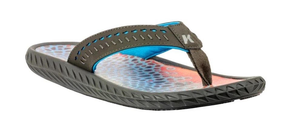 TALLA #12 SANDALIA ABATIBLE KORKERS PEZ DEYOUNG MARRÓN TRUCHA SUELA FIJA KLING-ON CUBIERTA Foto 3 de 4