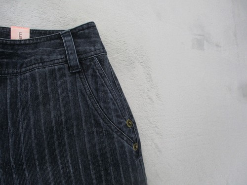 Dressbarn Relaxed Fit Chino Jeans Women's 8 Blue Dark Wash Stripe Pattern - Picture 9 of 14