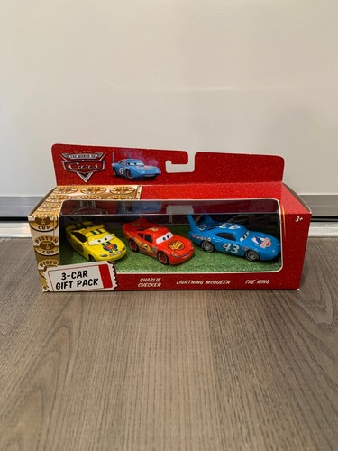 Disney Pixar Cars Charlie Checker Lightning McQueen King 3 pack box set