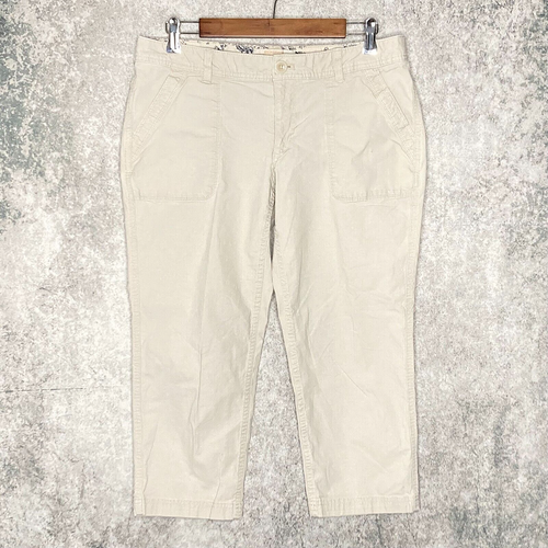 Eddie Bauer Ripstop womens hiking capri pants size 8 flap pocket