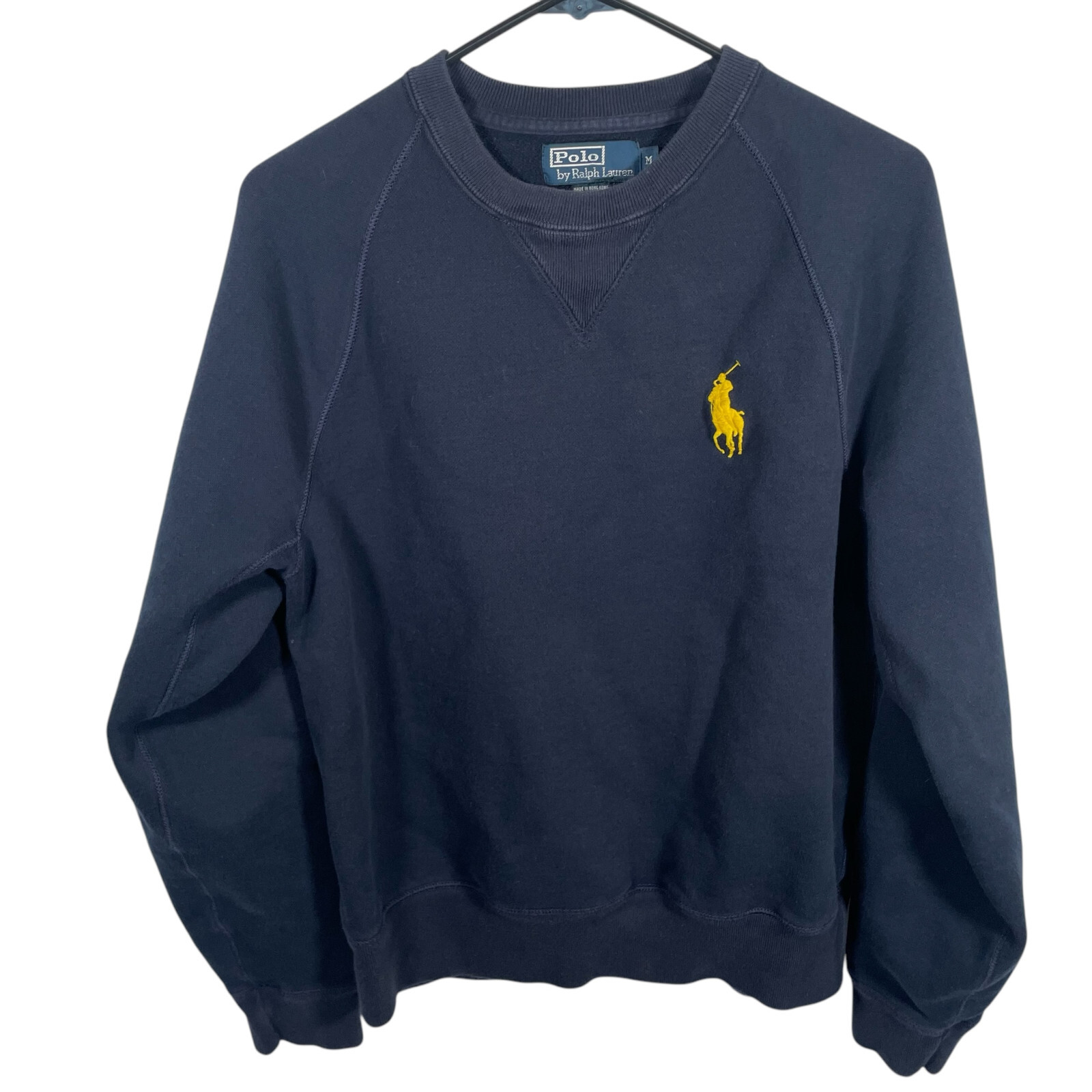 Polo Ralph Lauren Vintage Big Pony Felpa Taglia Media Blu Pullover Girocollo