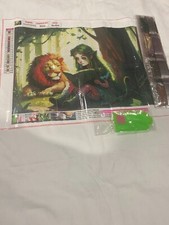 5D DIY Diamond Art Painting, Embroidery Kit Craft Lion w/Fairy Girl