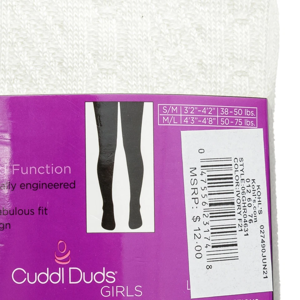 Medias Suéter Cuddle Duds Niñas Marfil Medianas/Grandes Foto 2 de 4