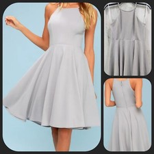 LULUS Irresistible Charm Grey Midi Dress**Lovely Color & Design Size MEDIUM*NWOT