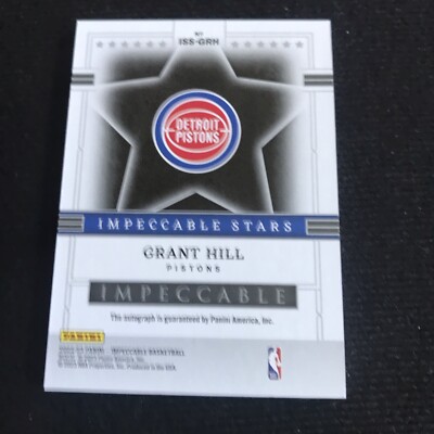 2022-23 Impeccable Grant Hill Stars Signatures Holo Silver Auto  