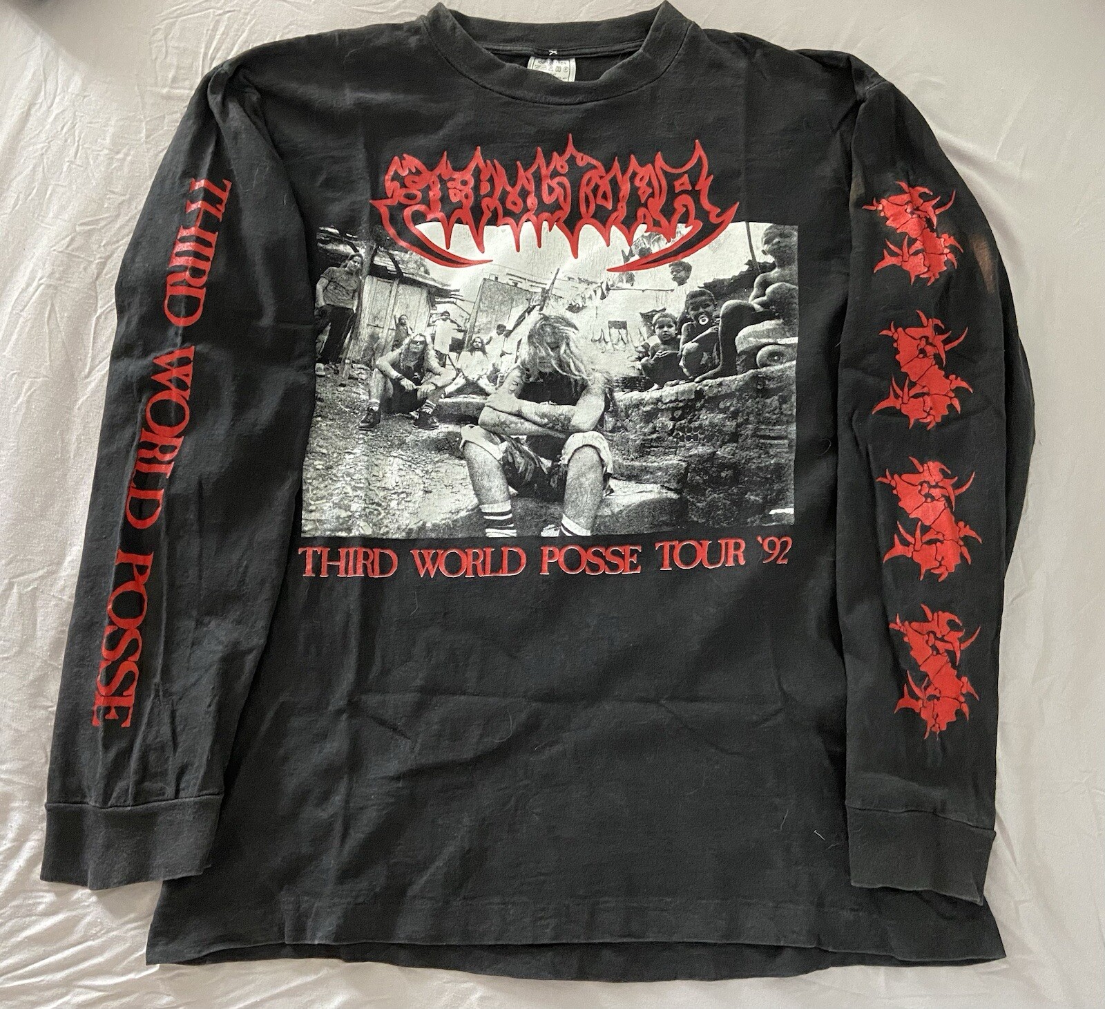 T-shirt Vintage Sepultura - Tour Du Monde 1992 - Taille XL - Noir - Occasion Parfait État