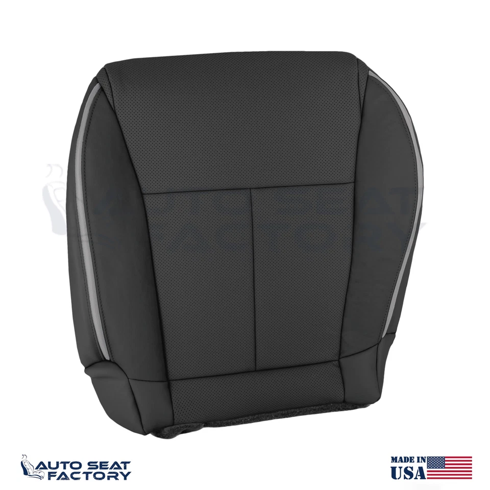 2006 - 2010 Compatível com Infiniti M45 M35 Driver Bottom Capa de Assento de Couro Preta, Perf. - Imagem 3 de 4