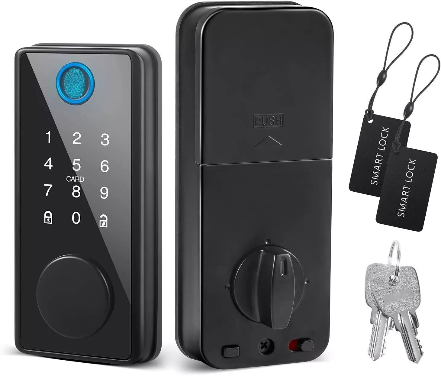 Smart Keyless Fingerprint Door Lock with Touchpad & Deadbolt for Keyless Entry – US  