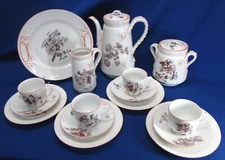 16 PC EARLIER HAVILAND LIMOGES AESTHETIC TEA / DESSERT SET FOR 4