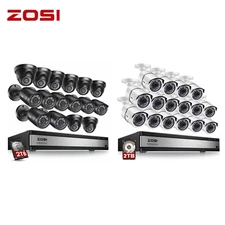 ZOSI 16 Channel H.265+ DVR 1080p Security Outdoor Camera System Night Vision 2TB