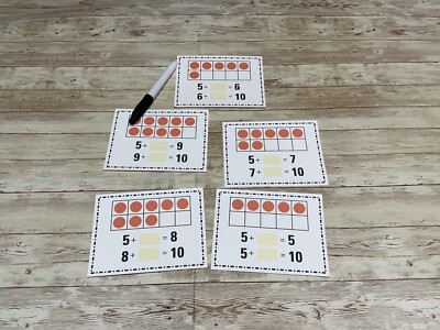Tens Frames Add & Make 10  Math Center - Dry Erase - 30 Laminated Activity Cards