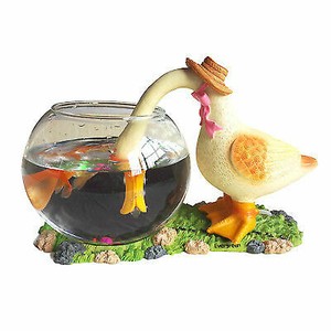 Round Glass Fish Bowl Aquarium Betta Home Decoration Synthetic