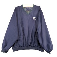 Holloway Men's Bovis Windbreaker Jacket Large Long Sleeve Blue V-Neck Polyester