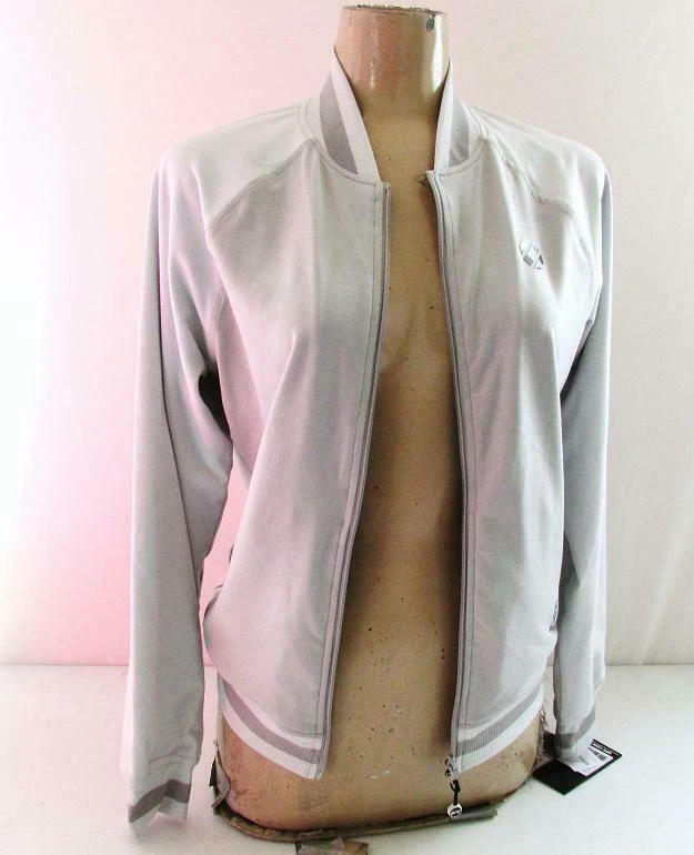 UFC NWT LIGHT GREY JETSETTER TRACK WORKOUT ZIP FITNESS JUNIOR'S SIZE MEDIUM NEW - Image 3 of 4