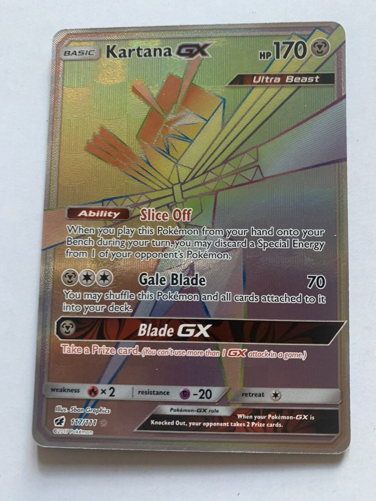 Pokémon Kartana GX Rainbow Rare Mint Condition