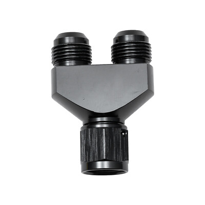 Y Block Aluminum Adapter Fitting,-10 AN Female To Parallel Exit Dual -10 AN Male