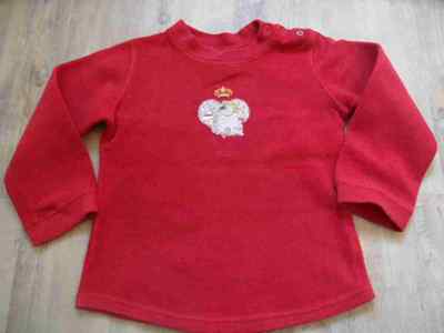 STEIFF beautiful fleece sweater princess red size 116 top KNi517
