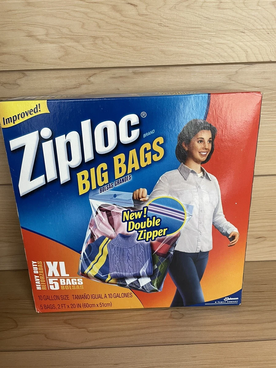 Ziploc Double Zipper Big Bags, Jumbo, 20 Gallon - 3 count