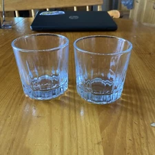 2 ~ VINTAGE CRISA CLEAR GLASS 11 oz Lowball Drinking Glasses