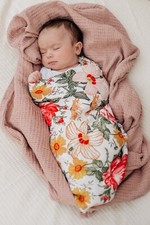 Large Super Soft Bamboo Vintage Rose Floral Baby Muslin Swaddle Cloth Blanket