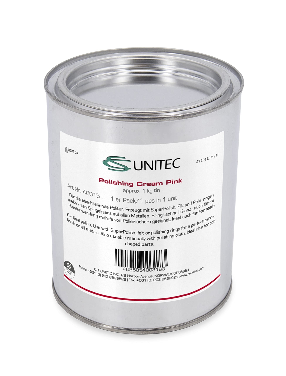 CS Unitec | 40015T PTX Pink Polishing Cream | Can 2.2lbs | Metal Buffer Polisher