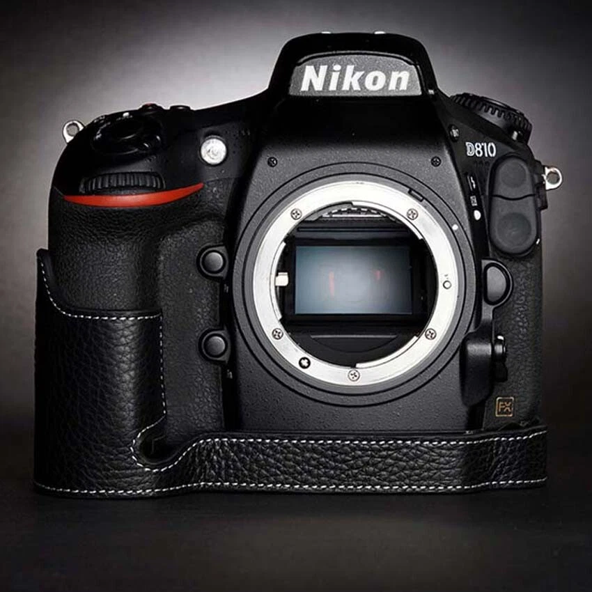 Ручной работы из натуральной натуральной кожи камеры половина чехол сумка для Nikon D810 D800 - Изображение 2 из 4
