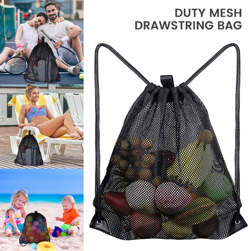 Mesh Drawstring Bag Heavy Duty Drawstring Backpack Black Mesh Bags√