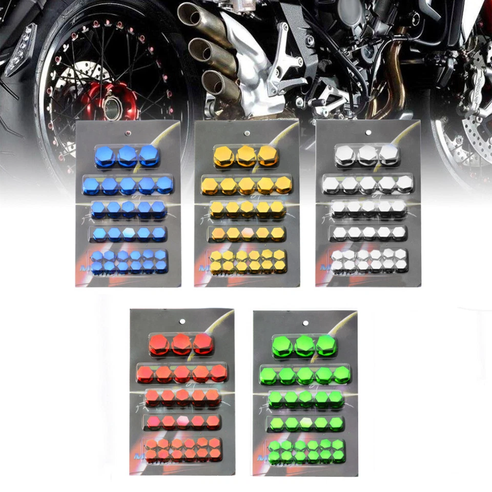 30x Cubiertas de tapa de perno de tuerca de tornillo para motocicleta aptas para Yamaha Kawasaki Honda Honda Foto 2 de 4