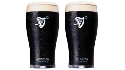  2x Guinness Extra Cold Tulip Bierglas One Pint 20oz Krone gemarkt 2043 NEU  