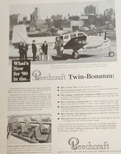 Beechcraft Twin Bonanza Aircraft Plane Magazine Ad Picture 1960 Wall Art