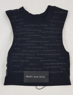 HEART AND SOUL Top Sportivo Donna - Pergamena Black, Top, Oberteil, Sport