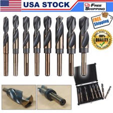 8 PCS HSS Cobalt Silver and Deming Drill Bits Set Large Size 9/16 inch to 1 inch