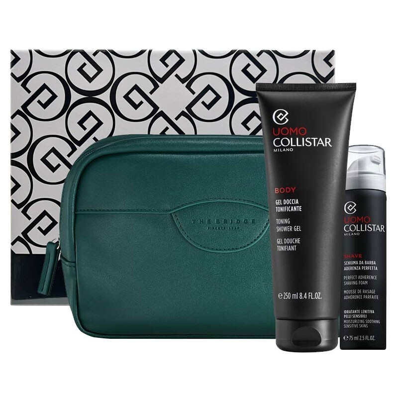 Collistar set uomo gel doccia + schiuma da barba viaggio + borsello The Bridge