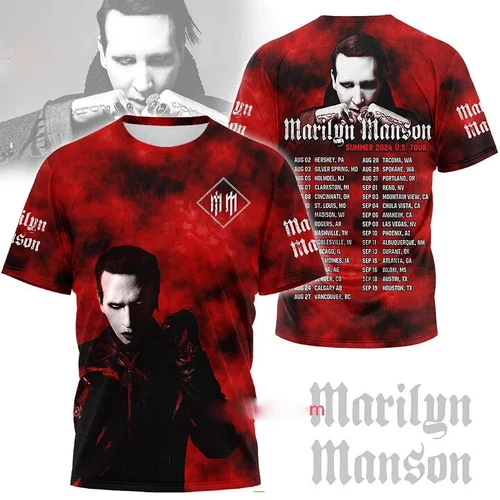 Marilyn Manson Summer 2024 US Tour 3D T Shirt