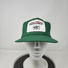 Vintage Emery Worldwide Hat Cap Snap Back Green White Mesh Trucker Mens 80s