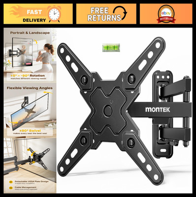 Full Motion TV Wall Mount Bracket for 13-43'' LED LCD Flat Screens, Swivel Tilt,