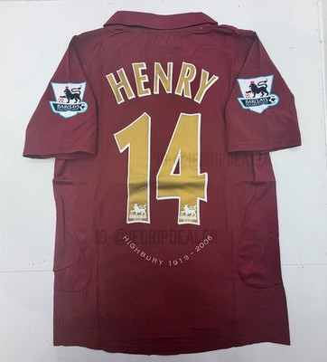 ウェア Authentic Arsenal 2005-06 Highbury Henry 2005/06 Arsenal Home Retro Jersey Henry #14 Highbury Vintage