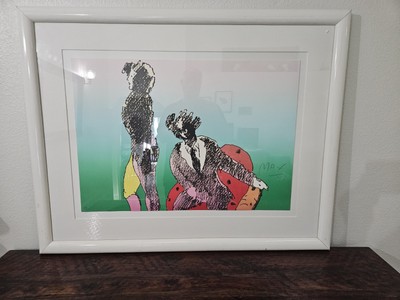 Original, Signed And Numbered Iconic Pop Art By Peter Max '' Across The Room''