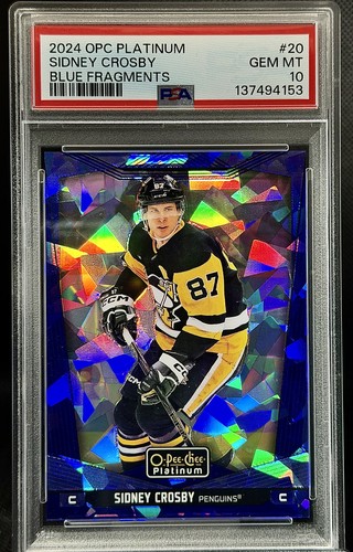 2024-25 O-Pee-Chee Platinum - Sidney Crosby #20 Blue Fragments /125 PSA 10 POP 2