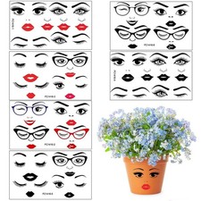 6pcs Face Stickers for Crafts Eyes Eyebrows Lips Mouth Nose Decals