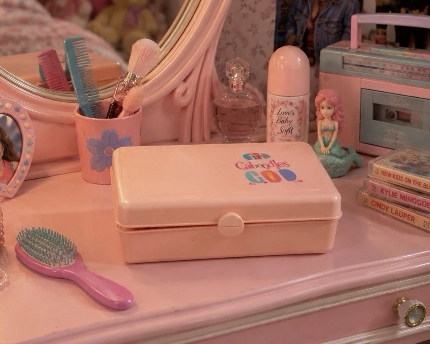 VTG CABOODLES 90's Pink Classic Mini Makeup Case Vanity Mirror & Tray