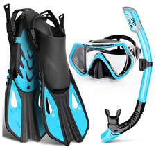 Adult Mask Fin Snorkel Set Large/X-Large Mask, Dry Top Snorkel, Fins, Bag